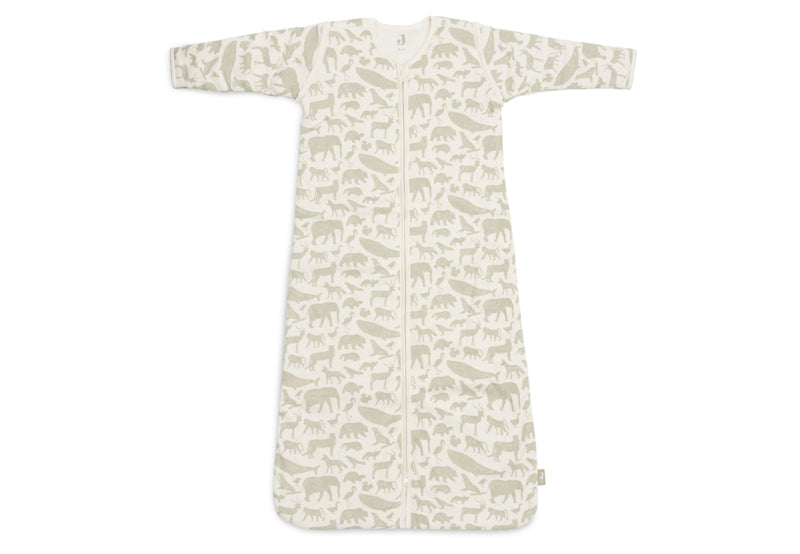 Slaapzak met afritsbare mouw - Animals Olive green - 110 cm