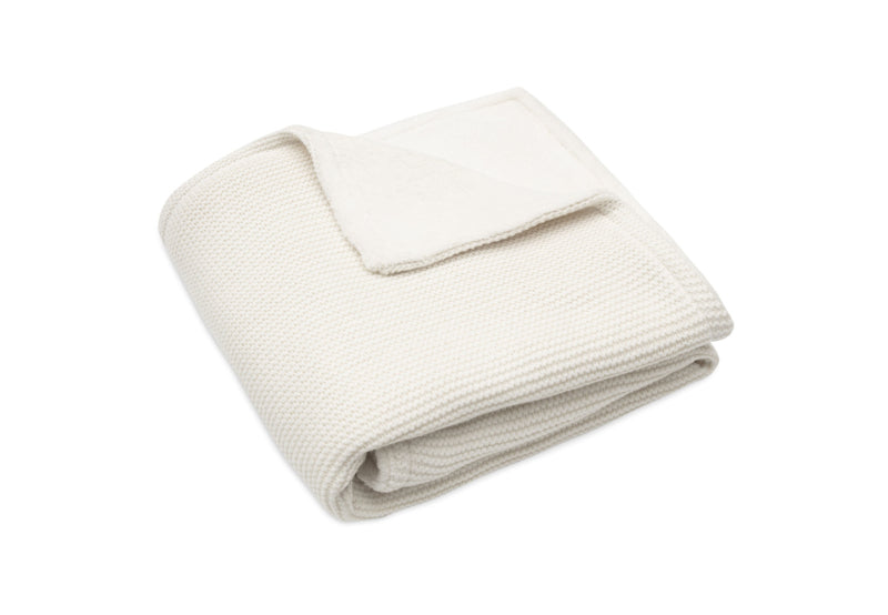 Deken Ledikant - Fleece - Basic Knit White Coral