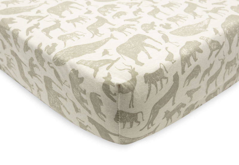 Hoeslaken ledikant - Animals Olive green