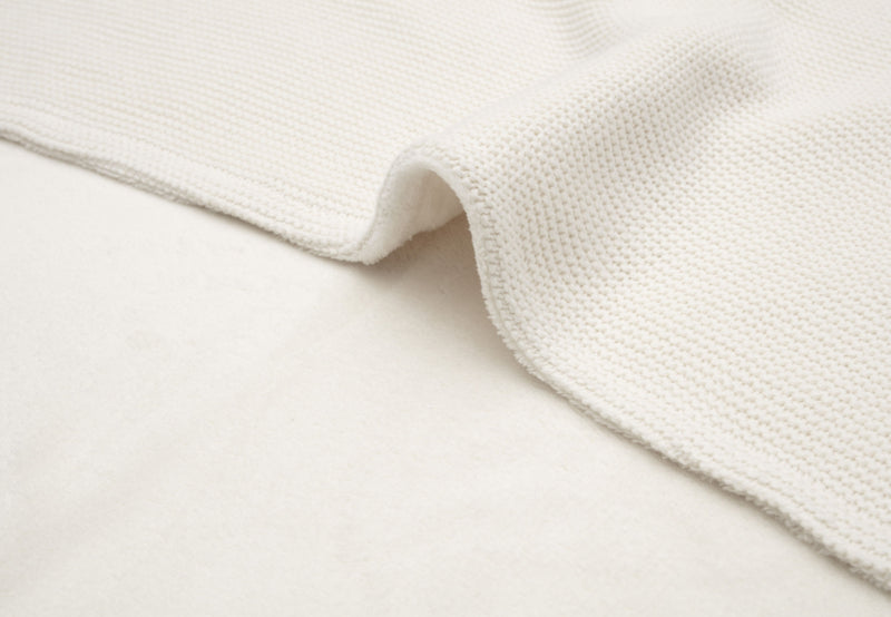 Deken Ledikant - Fleece - Basic Knit White Coral