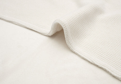 Deken Ledikant - Fleece - Basic Knit White Coral