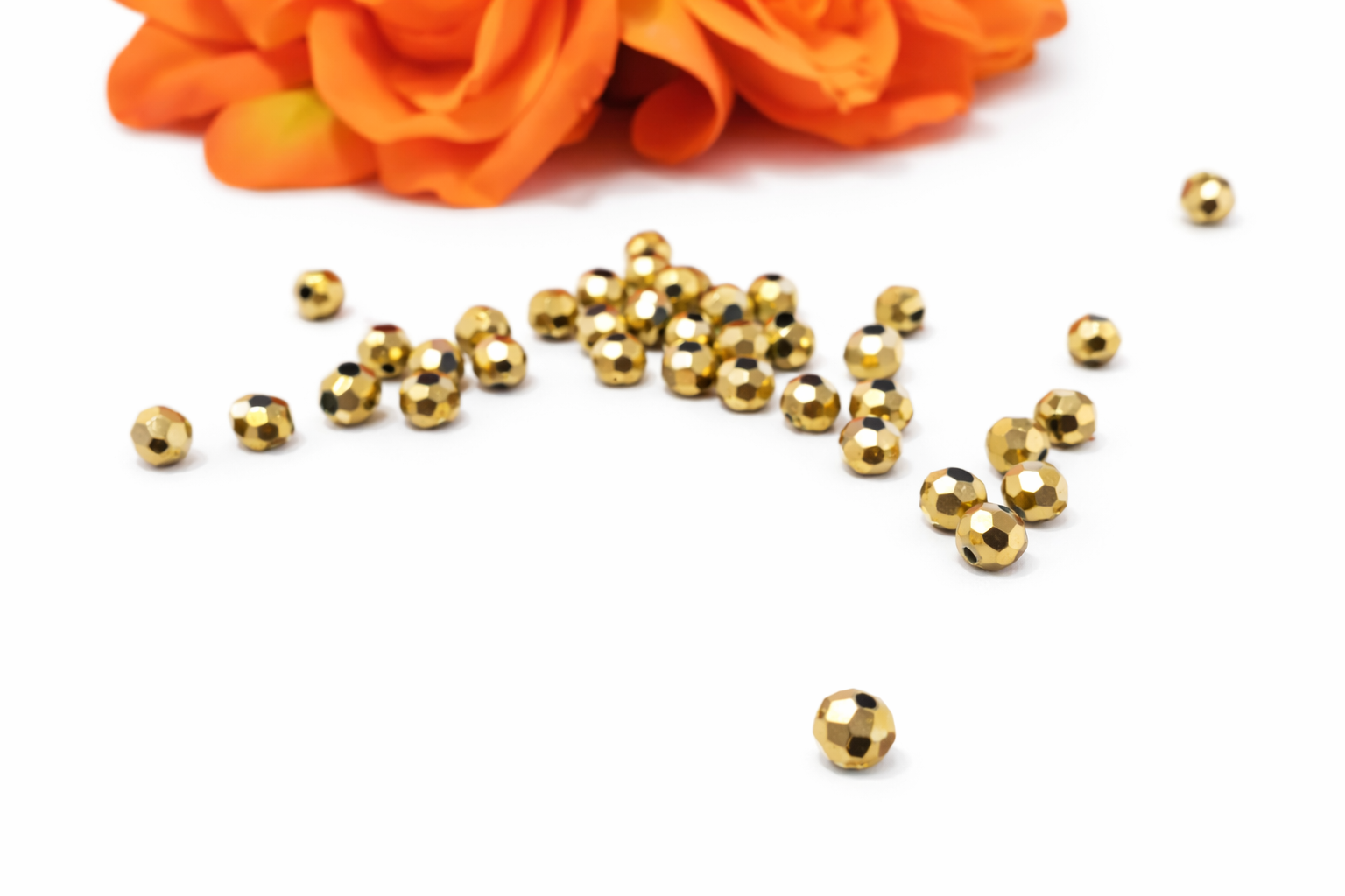 Facet kralen Antique gold metallic shine coating, 4 mm