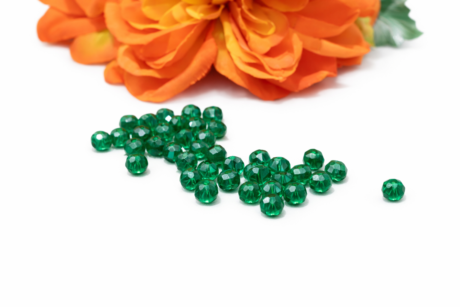 Facet kralen Ede green, 4 mm