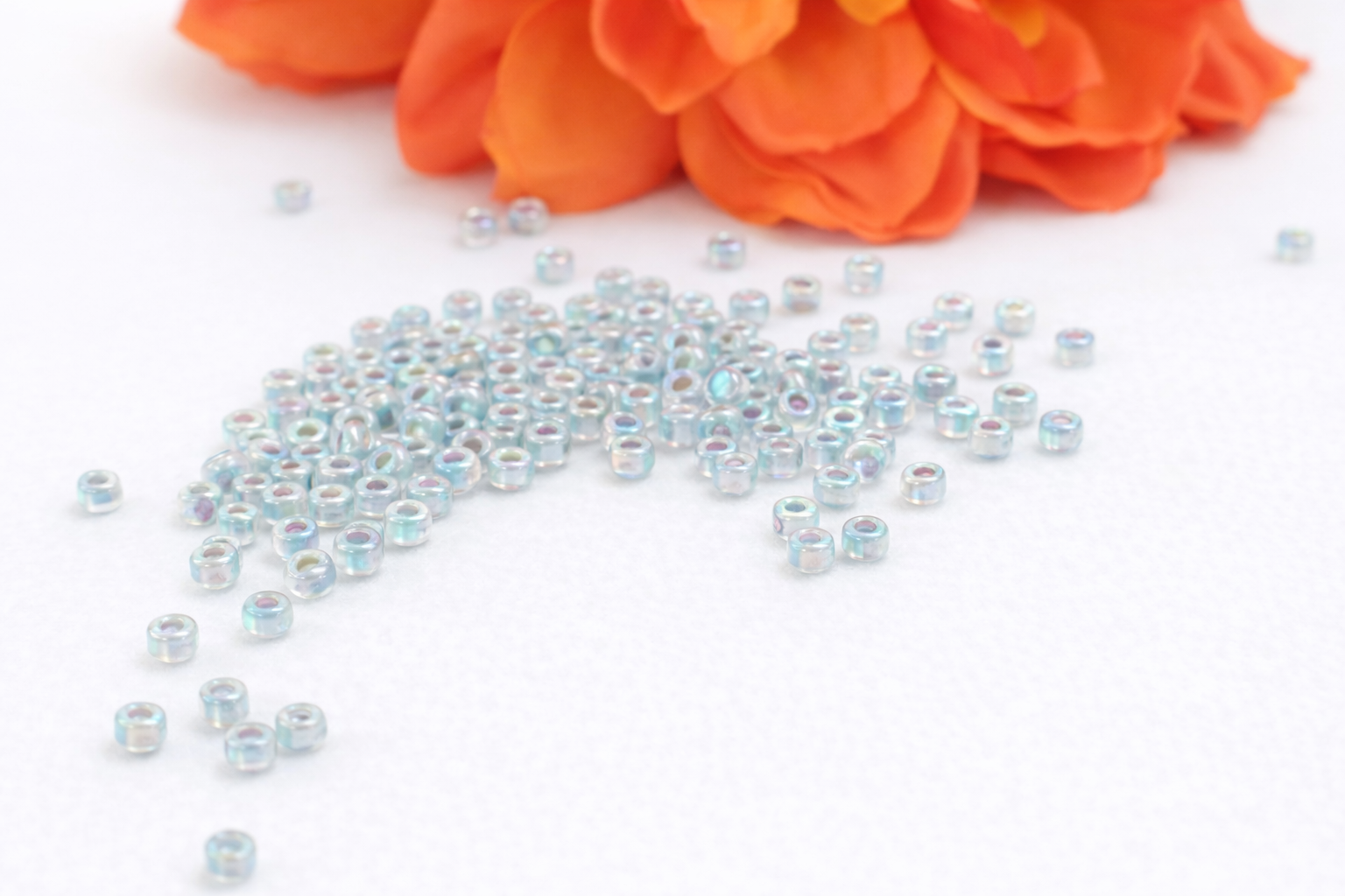 Miyuki Rocailles Silverlined AB crystal, 8/0