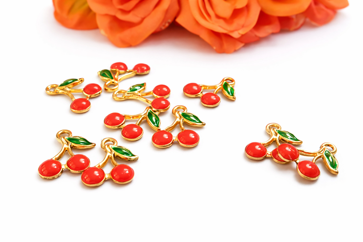 Bedels metaal kers goud-rood, per stuk