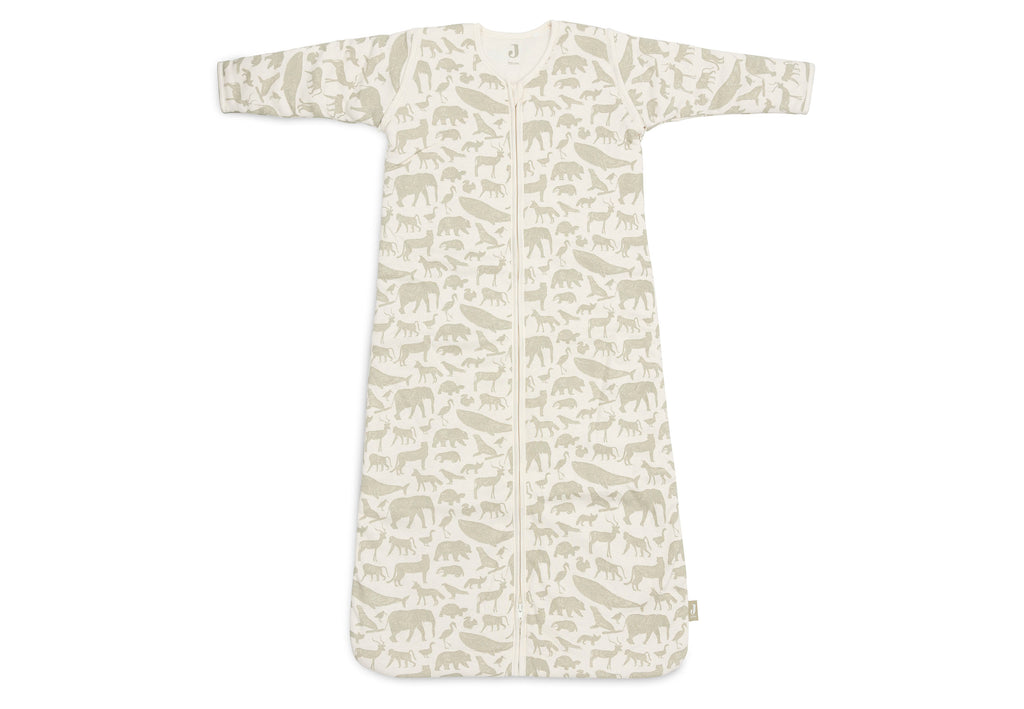 Slaapzak met afritsbare mouw - Animals Olive green - 70 cm