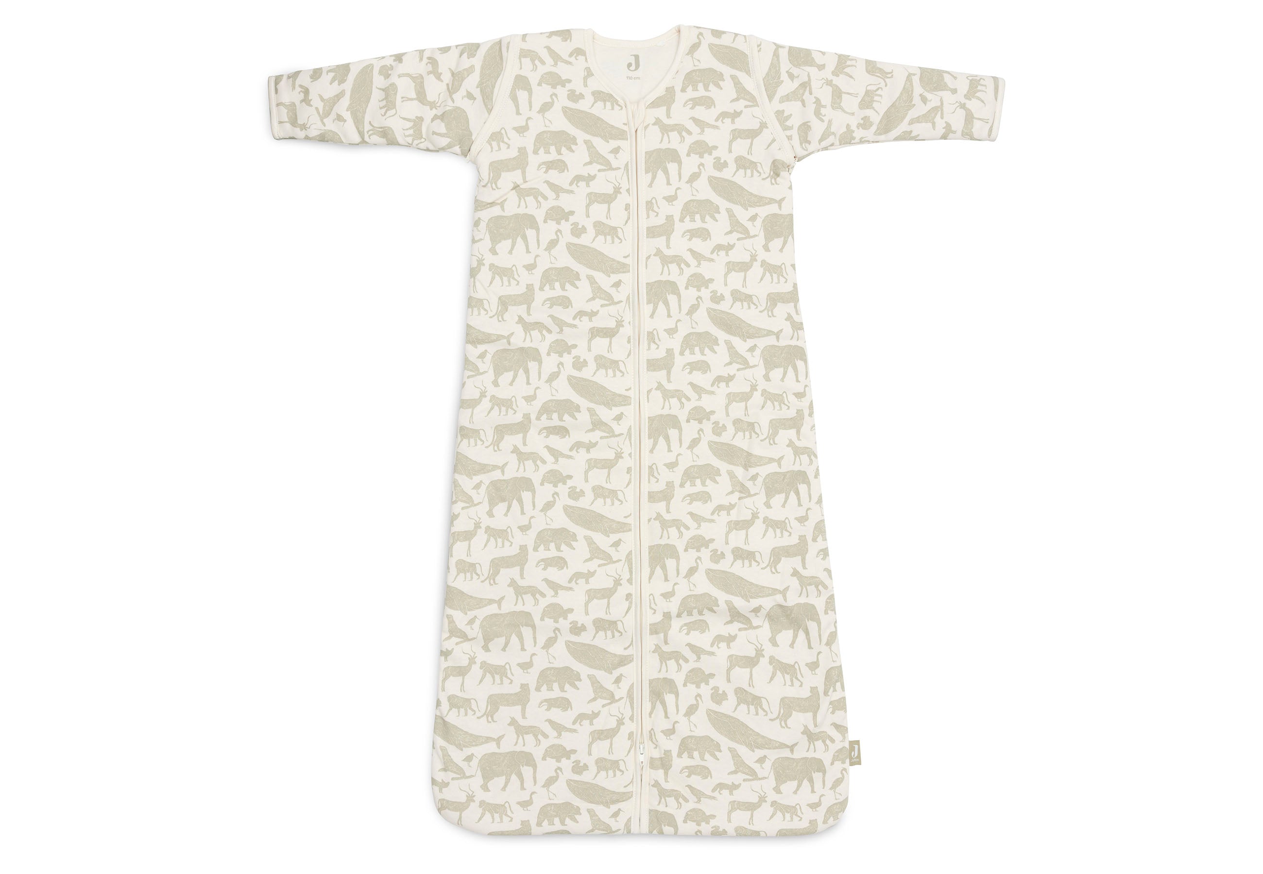 Slaapzak met afritsbare mouw - Animals Olive green - 70 cm