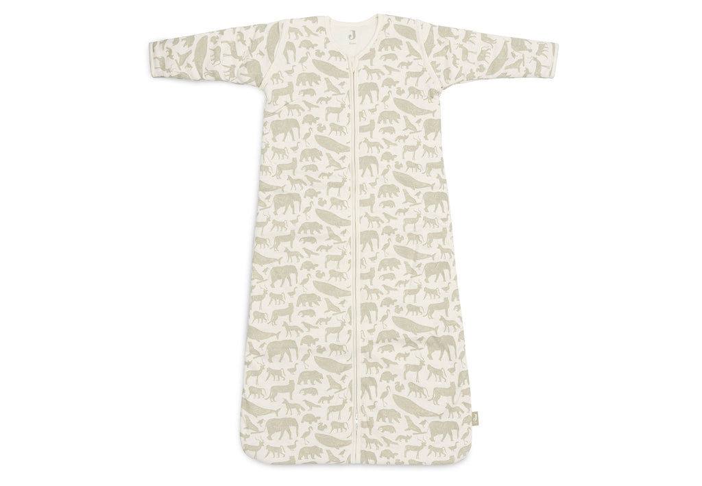 Slaapzak met afritsbare mouw - Animals Olive green - 70 cm