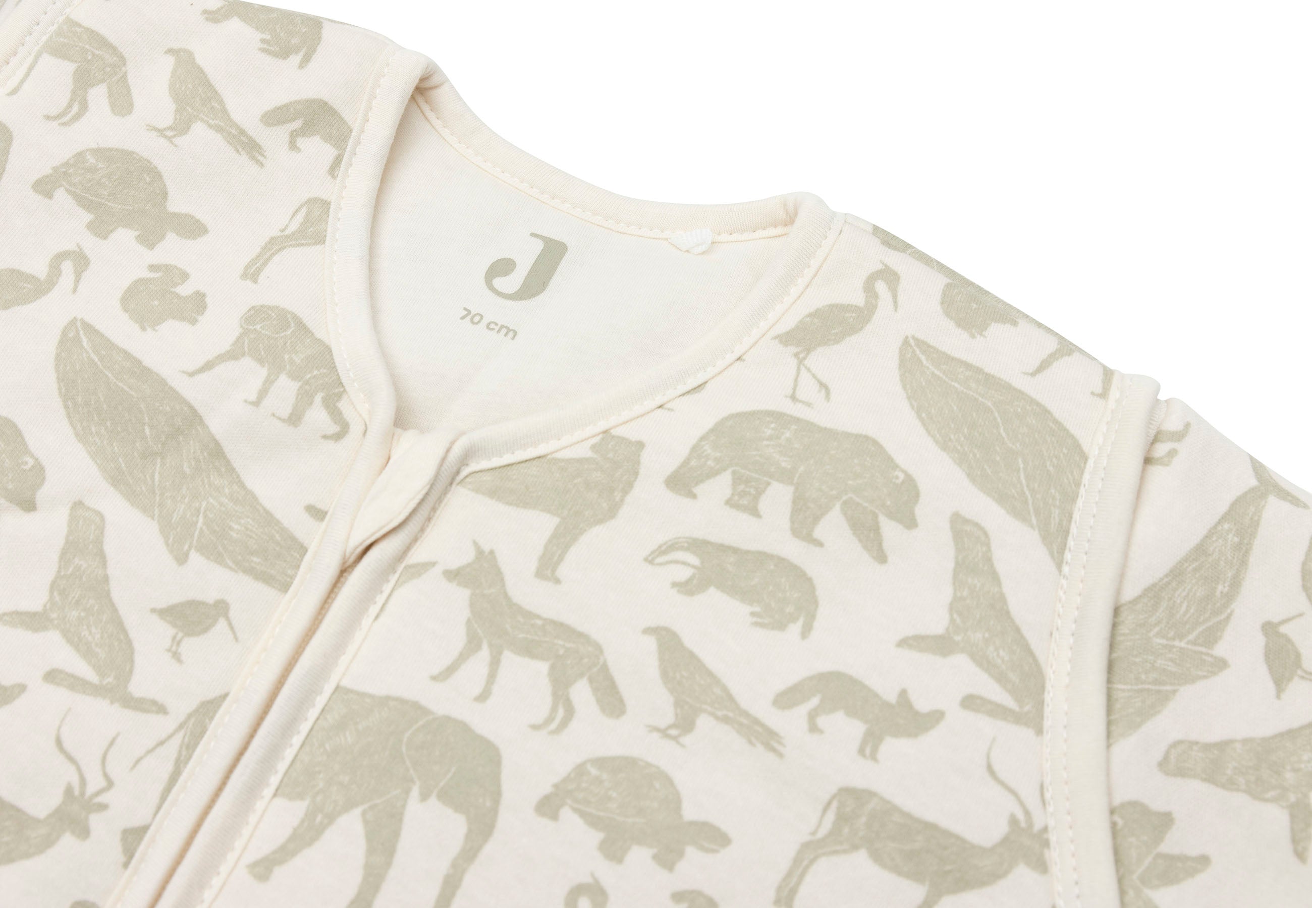 Slaapzak met afritsbare mouw - Animals Olive green - 70 cm