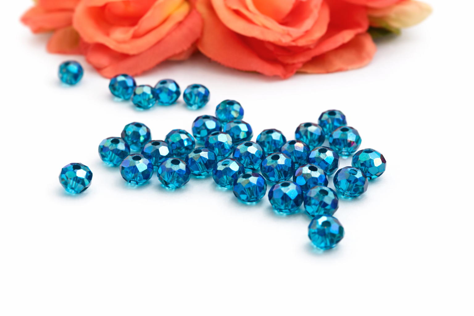 Facet kralen Pacific blue-AB coating, 6 mm