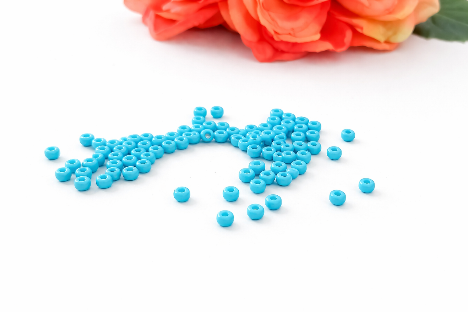 Miyuki seed beads Opaque Turquoise Blue, 8/0