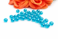 Facet kralen Azure turquoise blue, 6 mm