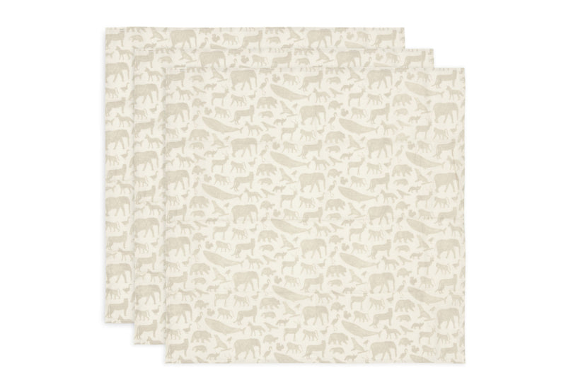 Hydrofiele Doek - Animals Nougat - 70 cm x 70 cm